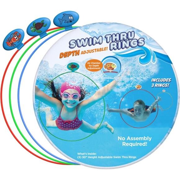 Kids Water Sports Swim Thru Rings, Swimming Pool Toys for Summer Activities‎ - Picture 1 of 6